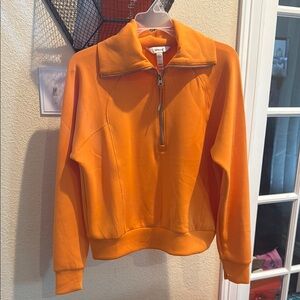 Spanx Orange Quarter-Zip Sweater